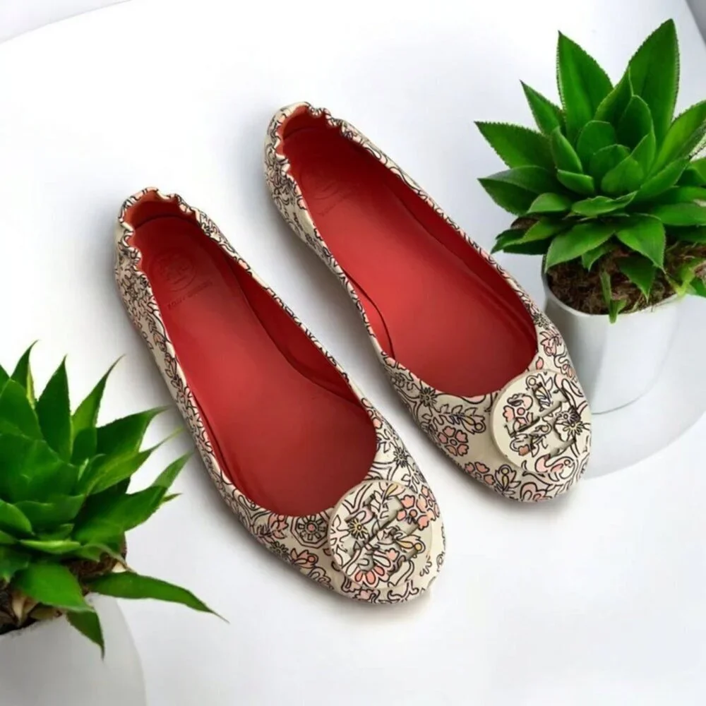 Tory Burch Minnie Travel ballet flats Leather Hicks Garden 6